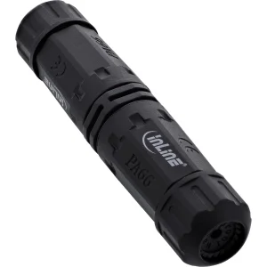 InLine® Netzkabelkupplung, IP68, 3-polig, 2-Wege, M20, schwarz