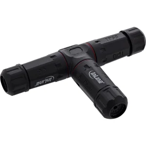 InLine® Netzkabelkupplung, IP68, 3-polig, 3-Wege, M20, schwarz