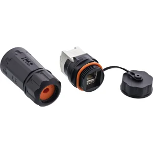 InLine® Patchkabelbuchse, RJ45 Cat.6A, IP68, für Industrie, mit Staubkappe
