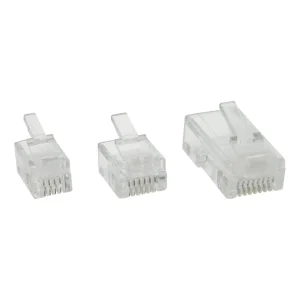 InLine® Modularstecker, 8P8C RJ45 zum Crimpen auf Flachkabel (ISDN), 100er Pack