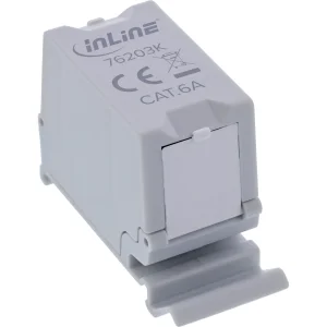 InLine® Cat.6A RJ45 Doppelkupplung für Hutschiene