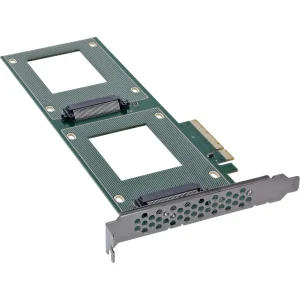 InLine® PCIe Karte zu 2x intern U.2 NVMe SFF-8639 – Bifurcation, PCIe x8, schmal