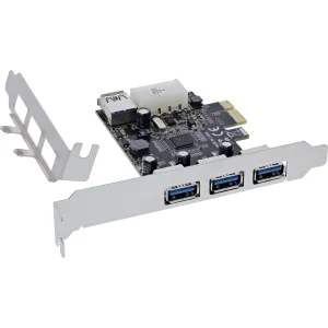 InLine® PCIe Karte, 3x+1x USB 3.2 Gen.1, Molex kompatibler 4-Pin Stromanschluss