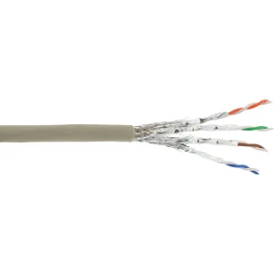 InLine® Patchkab., S/FTP (PiMf), Cat.6A, 500MHz, halogenfrei, Kupfer, grau, 100m
