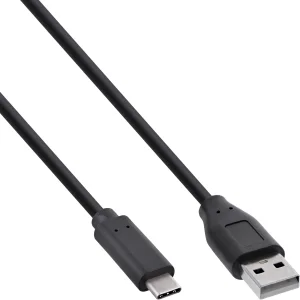 130er B-Pack InLine® USB 2.0 Kabel, USB-C an A Stecker, schwarz, 1m