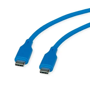 ROLINE USB 2.0 Kabel, Typ C-C, ST/ST, Silikon, 60W, blau, 1 m