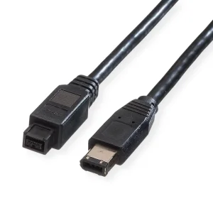 ROLINE IEEE 1394b / IEEE 1394 Kabel, 9/6polig, schwarz, 1,8 m
