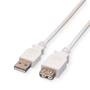 VALUE USB 2.0 Verlängerungskabel, Typ A-A, ST/BU, weiß, 1,8 m