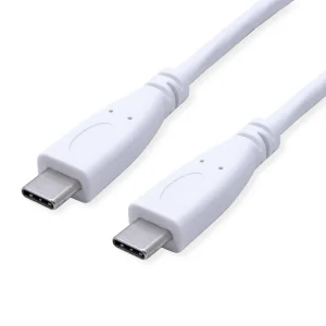 VALUE USB 3.2 Gen 2 Kabel, C-C, ST/ST, 4K UHD-1, 10Gbit/s, Emark, 100W, weiß, 1 m