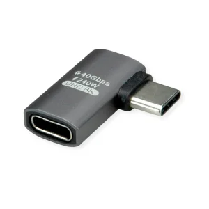 ROLINE USB4 Gen 3x2 Adapter Typ C ST/BU, Aluminium, 90°, flach, silberfarben