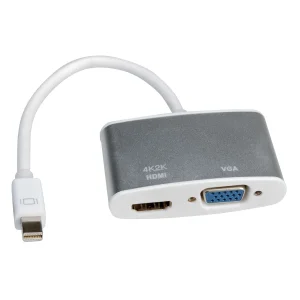 ROLINE 4K MiniDP - HDMI/VGA Adapterkabel, MiniDP ST - HDMI/VGA BU, Aktiv