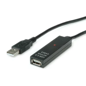 VALUE USB 2.0 aktive Kabelverlängerung, schwarz, 30 m