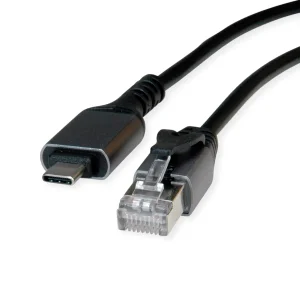 VALUE USB 3.2 Gen 2 Typ C zu Gigabit Ethernet Konverterkabel, schwarz, 1,5 m