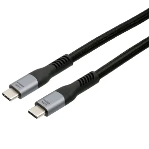 EXSYS EX-K1598-1.0 USB4 Kabel USB-C Stecker, 8K UHD-2, 40Gbit/s, 5A, 240W, schwarz, 1 m