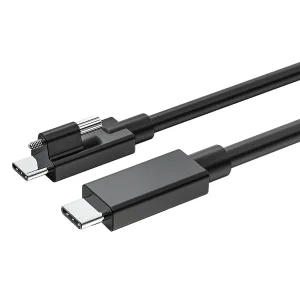 EXSYS EX-K1599V-1.5 USB4 Kabel USB-C Stecker mit Rändelschraube oben, 8K UHD-2, 40Gbit/s, 5A, 240W, schwarz, 1,5 m