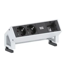 BACHMANN DESK2 2x Schutzkontakt 1x ABD GST18, weiß