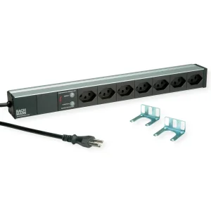 BACHMANN 19" Steckdosenleiste ÜS, 7xT23 Buchsen