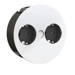 BACHMANN TWIST 2x Schutzkontakt, Aderendhülsen, Schutzkontaktmontagestecker, weiß, 2 m