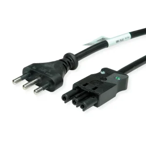 BACHMANN Zuleitung H05VV-F 3G1,5mm²  3m, Schwarz Italien P40 Stecker 16A Kupplung