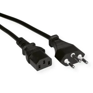 VALUE Netzkabel T12 auf C13, schwarz, 1,8 m
