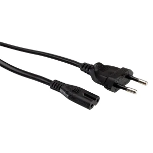 VALUE Netzkabel Euro-Flachstecker auf C7, 2polig, schwarz, 5 m
