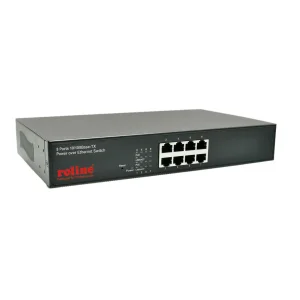 ROLINE PoE Fast Ethernet Switch, 8 Port, (8x PoE), 19-Zoll-Einbau