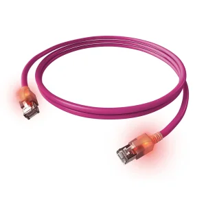 EasyLan DualBoot LED Patchkabel RJ45 S/FTP Cat.6A (Class EA), mit saCon Stecker, LSOH, violett, 10 m