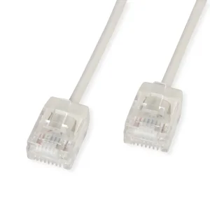 ROLINE UTP DataCenter Patchkabel Cat.6A (Class EA), LSOH, slim, extra kurzer Stecker, grau, 3 m