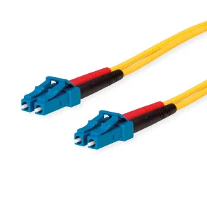 TELEGÄRTNER LWL Rangierkabel 2x E9/125 OS2, 1x LC Duplex - 1x LC Duplex, gelb, 10 m