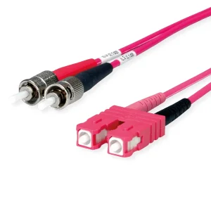 TELEGÄRTNER Duplex-Adapterkabel 50/125 OM4, 2x ST, 1x SC Duplex Stecker, violett, 3 m