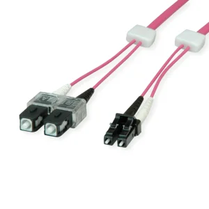 EasyLan LWL-LED-Patchkabel duplex 50/125µm OM4, LC/SC, violett, 3 m
