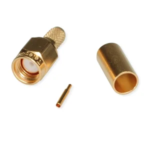 TELEGÄRTNER SMA-Crimpstecker für RG-58C/U, vergoldet, Löt-/Crimpanschluss