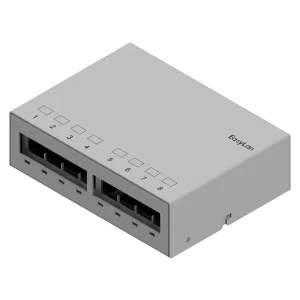 EasyLan preLink / fixLink Unterbaupanel, 8x Keystone, RAL7035