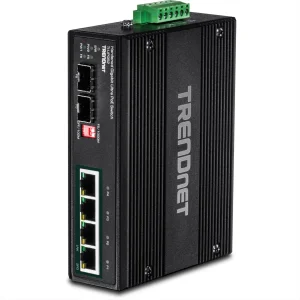 TRENDnet TI-UPG62 6-Port Gigabit Switch Ultra PoE DIN-Rail Industrial