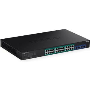 TRENDnet TPE-30284 28-Port Gigabit Switch, Web Smart PoE+ Switch mit 10G SFP+ slots