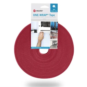 VELCRO® One Wrap® Band 25 mm breit, rot, 25 m