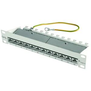 TELEGÄRTNER 10" Patch Panel 255 mm, RAL 7035, MPP12-HS K Cat.6A