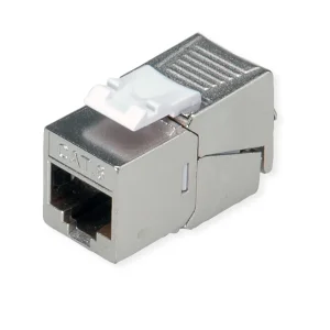 ROLINE Cat.6 (Class E) Keystone, geschirmt, werkzeuglos, SLIM, silberfarben