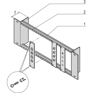 SCHROFF 19"-Modulträger ohne Zugentlastung - 19" MODULTRAEGER 3HE 40T