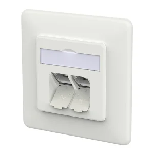 METZ CONNECT E-DAT C6A LSA++ Dose, 2 Port, UP, verkehrsweiß