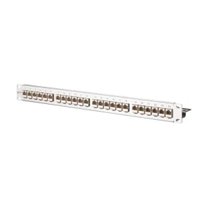 METZ CONNECT E-DAT modul 24x8(8) 1HE Patchfeld Cat.6A, Edelstahl