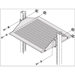 SCHROFF 19"-Geräteträger mit Überstand nach vorne, 2 HE