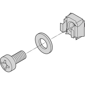 SCHROFF 19"-Befestigungssatz (Schraube, Scheibe, Mutter) - BEF.SATZ 2XBGT/SCHR/GEH.(8X)