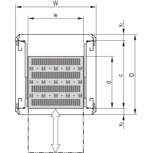 SCHROFF 19''- / Gestell- Fachboden ausziehbar - 19" FA AUS 2HE C=500 RED 7035