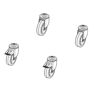 SCHROFF Lenkrollen mit 2 Feststellern - Varistar CP Lenkrollen 125 400 kg