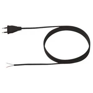 BACHMANN Zuleitung 2x0,75 2m schwarz, H03VVH2-F Eurostecker unverpackt