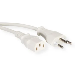 VALUE Netzkabel T12 auf C13, weiß, 1,8 m