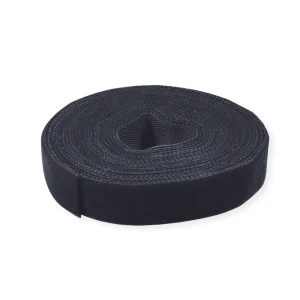 VALUE Klettband auf Rolle, 10mm, schwarz, 25 m
