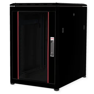 ROLINE 19-Zoll Netzwerkschrank Pro 16 HE, 600x800 BxT Glastür schwarz