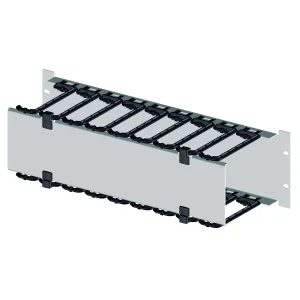 19"-Kabelmanager 2 HE mit klappbarer Blende, schwarz